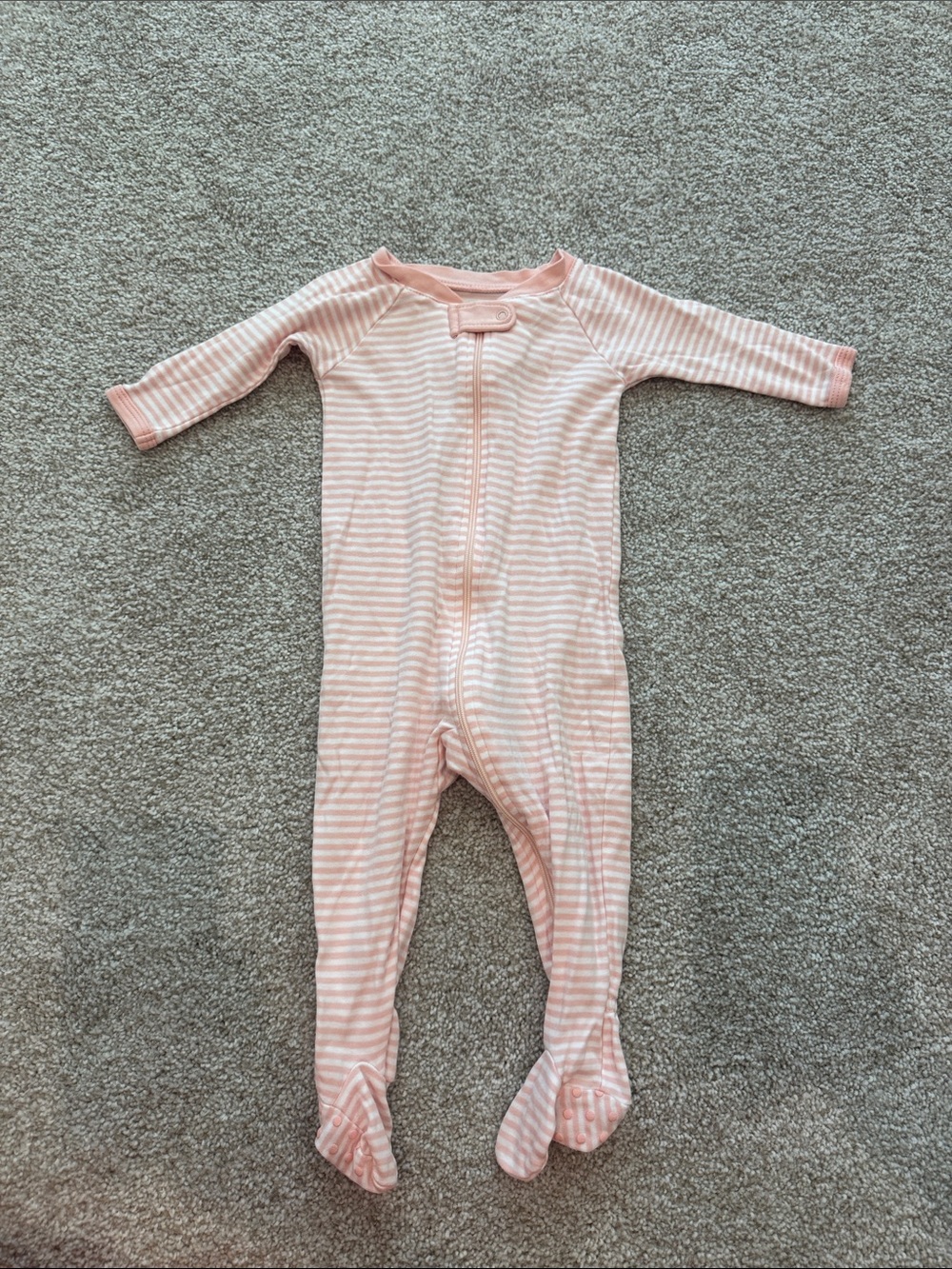 Lake Pajamas Baby Sleeper in English Rose Stripe 6-9 Months EUC